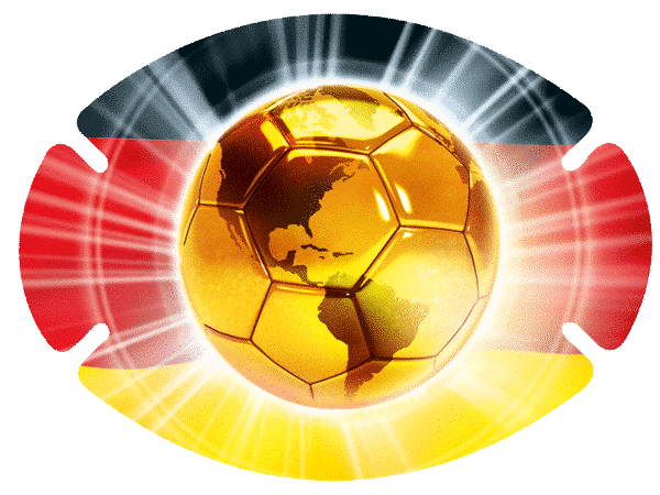 Augenpflaster Motiv Goldener Fußball vor Deutschlandflagge