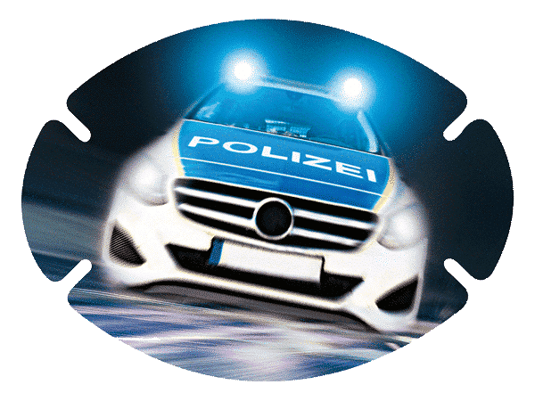 Augenpflaster Motiv Polizeiauto mit Blaulicht