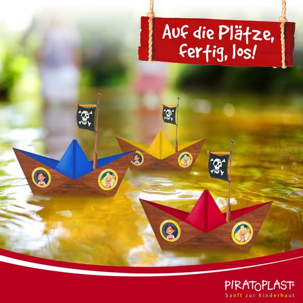 Piratoplast Basteltipp Piraten-Bootsrennen. Auf die Plätze, fertig, los!
